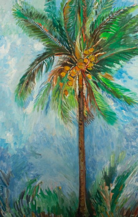 Attrib. Andree Poilly (1905-1990) - 20th Century Oil, A Coconut Tree