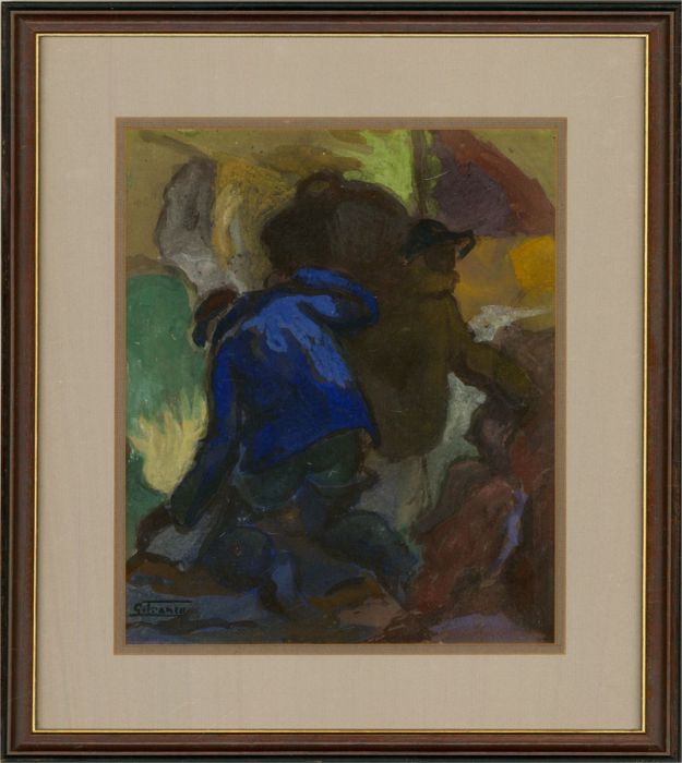 Vicente Gil Franco (1898-1959) - Mid 20th Century Gouache, Labourers