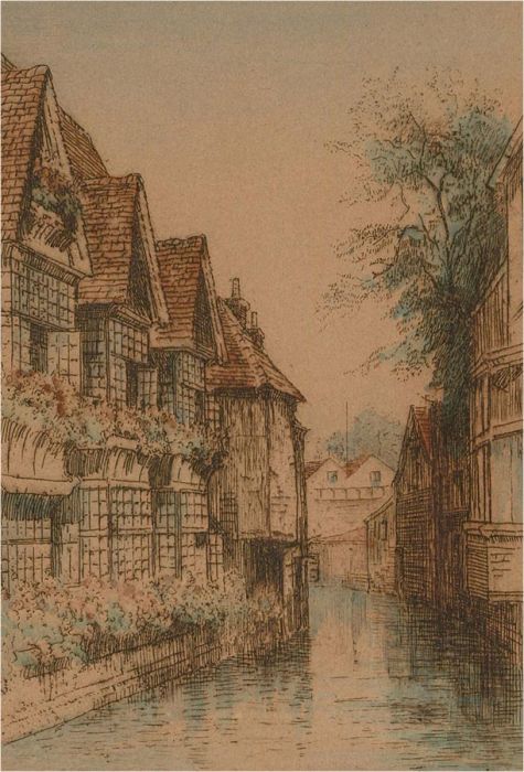 Early 20th Century Etching - The Canterbury Weavers