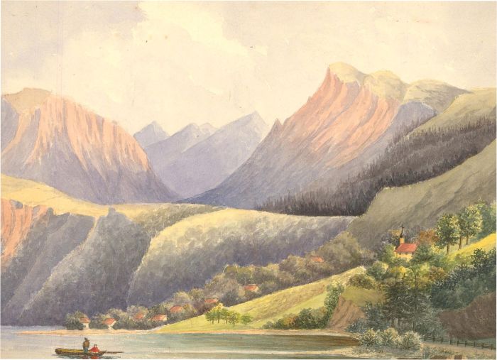 Early 20th Century Watercolour - Mountain Lake