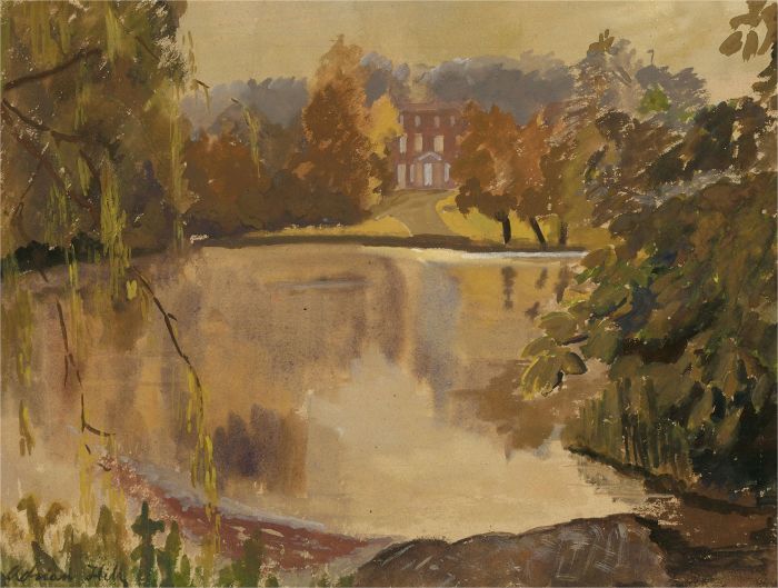 Adrian Hill PROI RBA (1895-1977) - Early 20thC Watercolour, Across The Lake