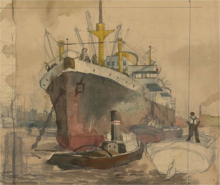 20th Century Watercolour - Nautical Study