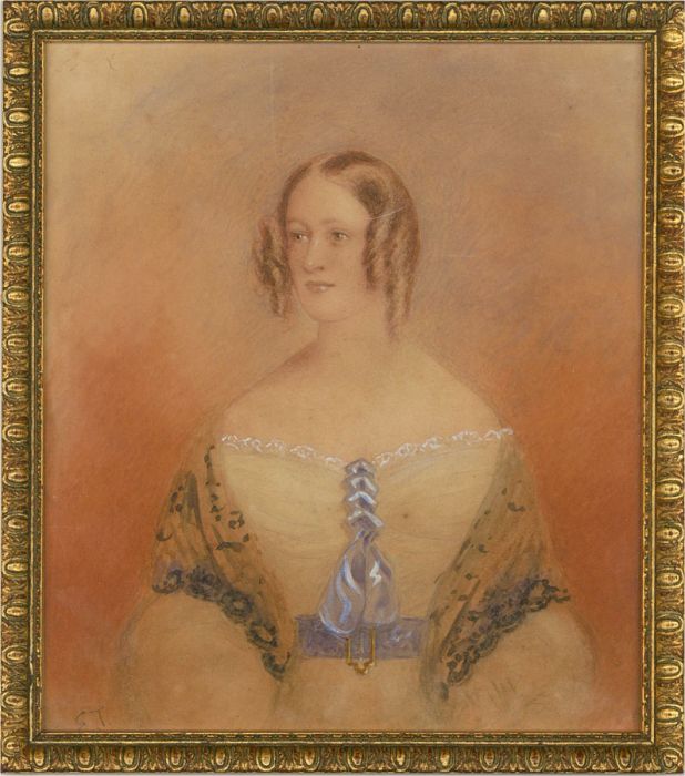 E. T - C.1830 Watercolour, Early Victorian Lady