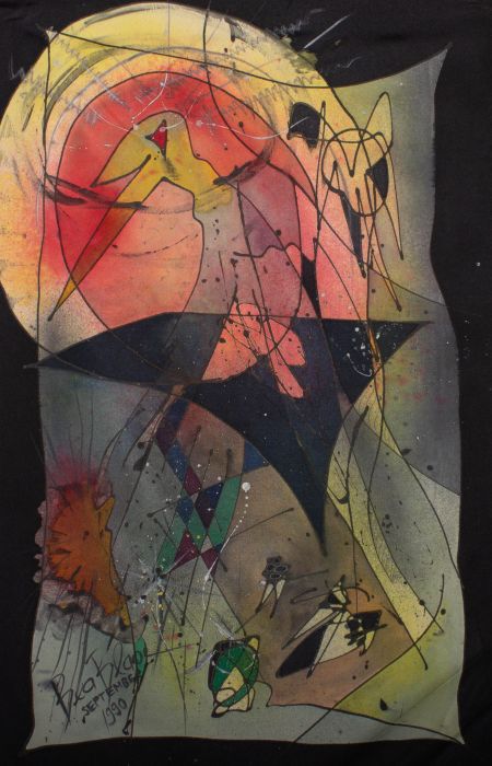 Bea Blaoe - 1990 Batik, Miro Inspired Abstract