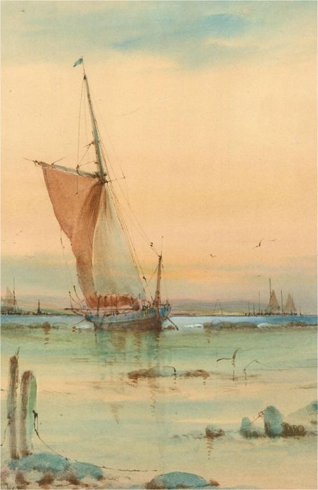 R. Marker - Early 20th Century Watercolour, Thames Sailing Barge