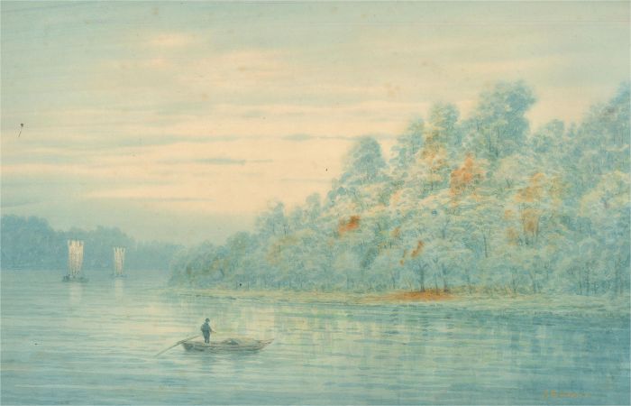 S. Thumin - 20th Century Watercolour, Japanese River