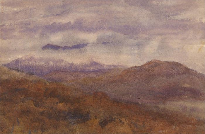 Early 20th Century Watercolour - Moody Mountains