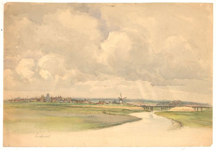 Emerson Harold Groom (1890-1983) - 1927 Watercolour, Sandwich Mill, Kent