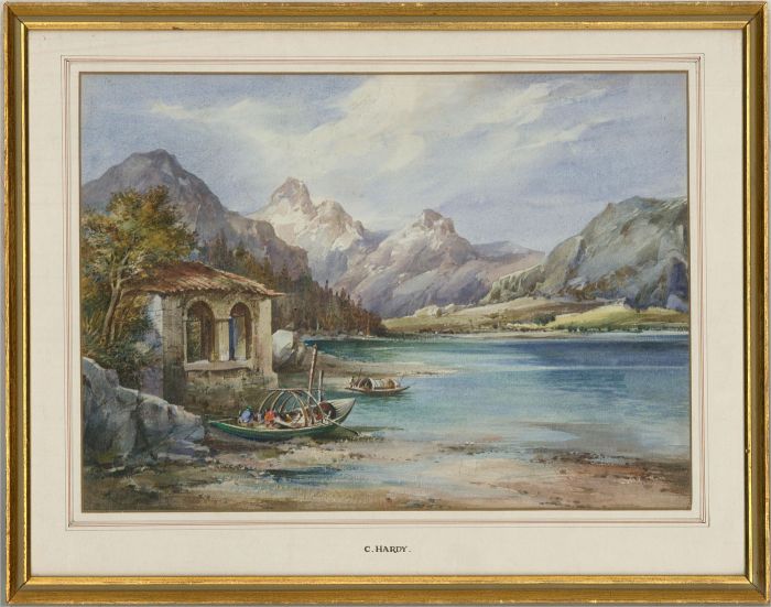 C. Hardy - Late 19th Century Watercolour, Italian Lake