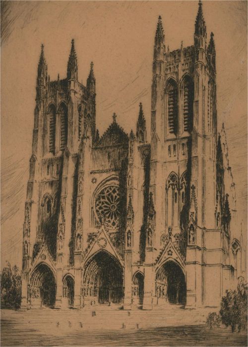 Nat Lowell (1880-1956) - Early 20th Century Etching, Notre Dame