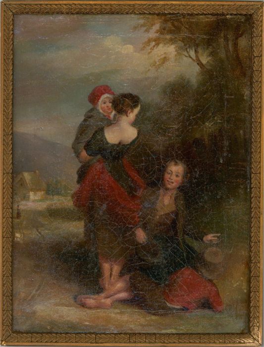 Mid 19th Century Oil - Peasant Children