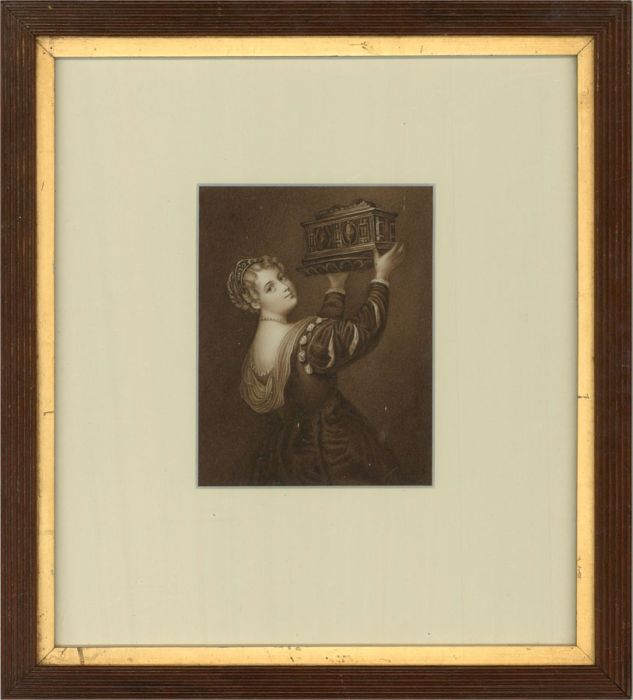 After Titian - 1832 Watercolour, Portrait of Titian‘s Daughter