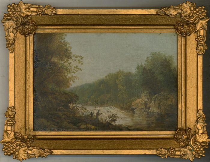 Late 19th Century Oil - Angling in the River