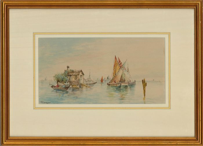 Edward Louis Anthony Parrini (1858-1914) - Watercolour, Venetian View