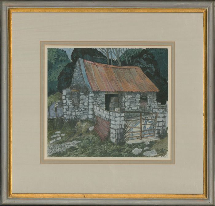 Dione Page RWA SWA (b.1936) - 1993 Mixed Media, The Old Sheep Pen