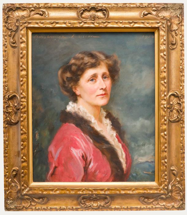 Early 20th Century Oil - Lady in Fuchsia