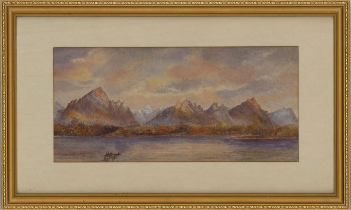 Follower of Myles Birket Foster RWS (1825-1899) - Watercolour, Lake Geneva