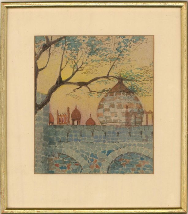20th Century Watercolour - Cupolas
