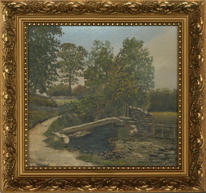 W. Hobson - 20th Century Oil, Bridge at Wycoller, Colne