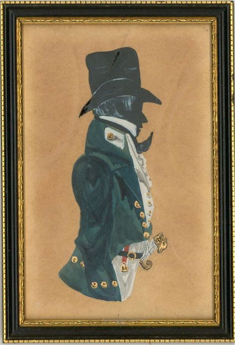 Early 20th Century Watercolour - Midshipman R. N. Silhouette
