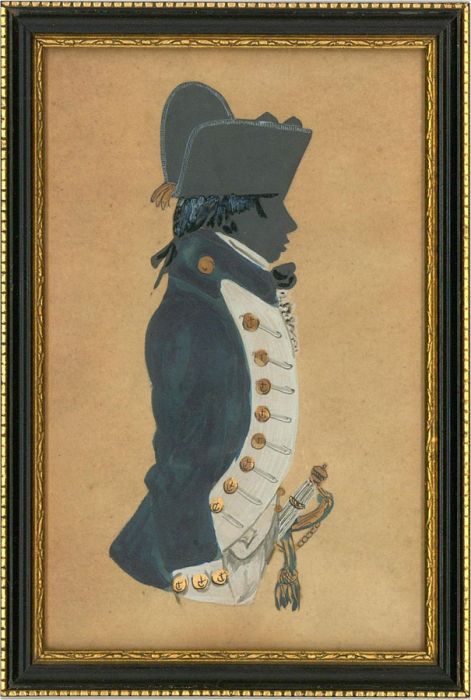 Early 20th Century Watercolour - Lieutenant R. N. Silhouette