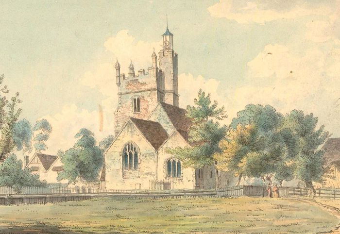 1829 Watercolour - Harmondsworth Church