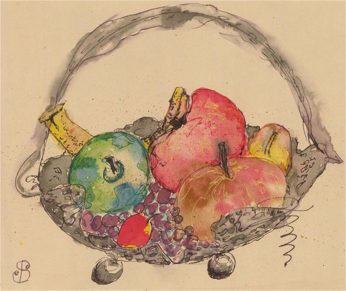 S.B. - Contemporary Watercolour, Fruit Basket