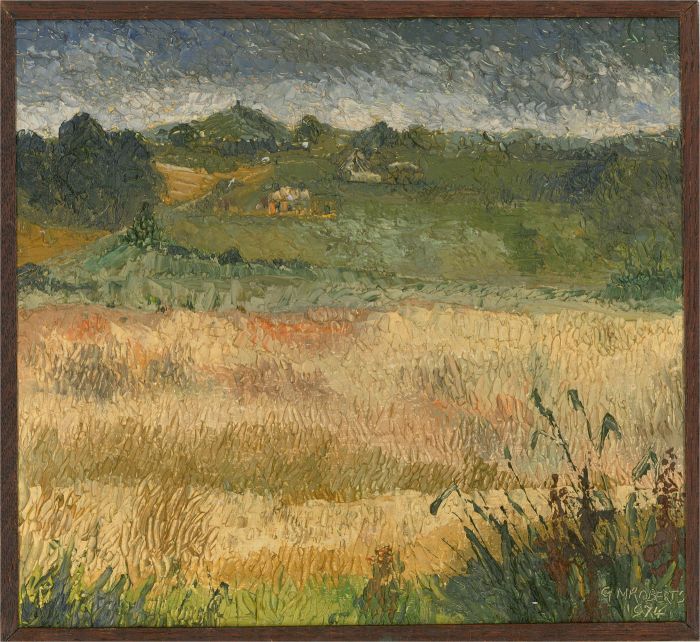 G. M. Roberts  - 1974 Oil, Summer Country Landscape