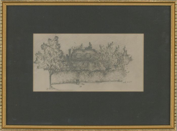 Early 20th Century Graphite Drawing - The Cottage