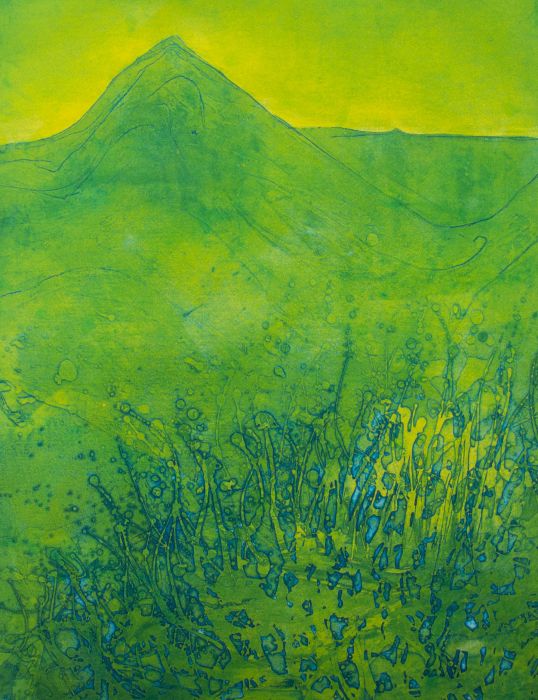20th Century Collagraph - Green Mountain