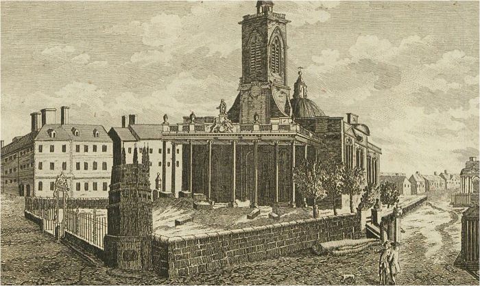 A Pair of 18th Century Engravings - Holdenby House and the Old Church