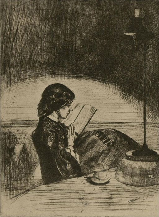 After James Abbott McNeill Whistler (1834-1903) - 1932 Photogravure, Reading