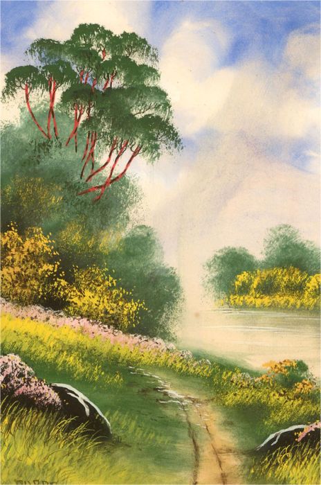 Dupre - A Pair of 20th Century Gouaches, Colourful Landscapes