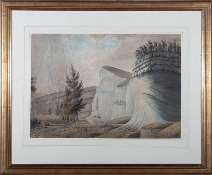 Job Bulman (1745-1818) - 18th Century Watercolour, Raven Tor, Miller's Dale