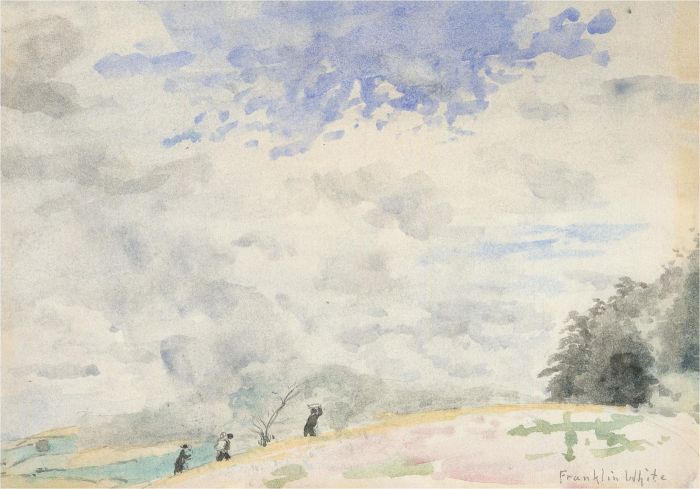 Franklin White (1892-1975) - Mid 20th Century Watercolour, The Top Of The Hill