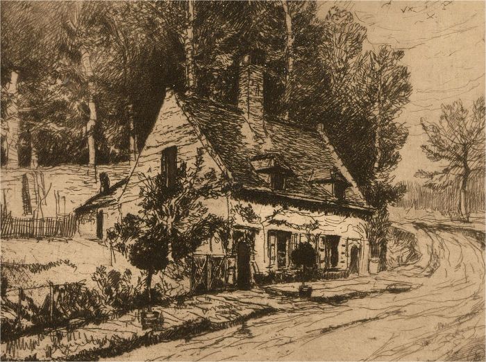 Alfred T. J. Bastien (1873–1955) - Early 20thC Etching, Cottage On The Corner