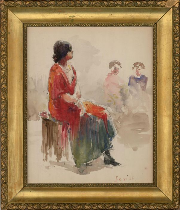 Mid 20th Century Watercolour - Woman From Seville