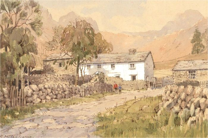 R.M. Tomlinson - Mid 20th Century Watercolour, Mill Beck Farm, Langdale