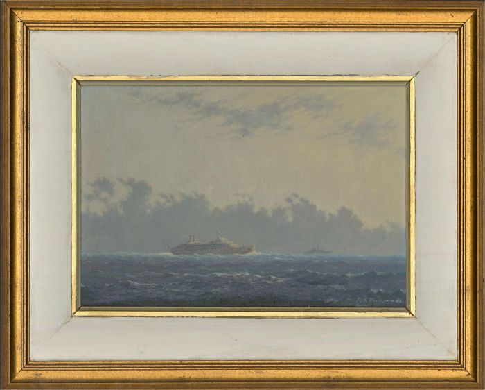 Rex Phillips (1931-2015) - 1983 Oil, White Whale in Open Water