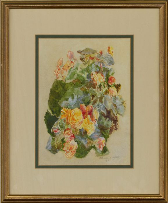 Aileen Wyllie (1903-1987) - 1981 Watercolour, Orange Roses