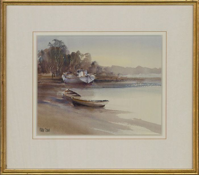 Peter Toms (b.1940) - 20th Century Watercolour, By The Bank
