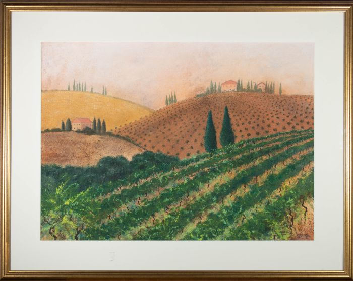 Jane Davies - 2001 Gouache, Italian Landscape