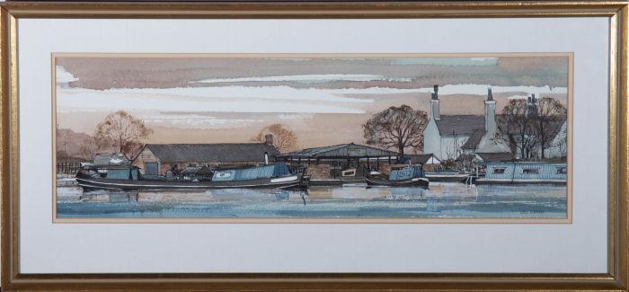 Len Hubbard - 1979 Watercolour, Davidson Boatyard