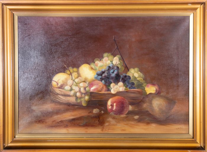 B. Haynes - 1918 Oil, Still Life with Fruit