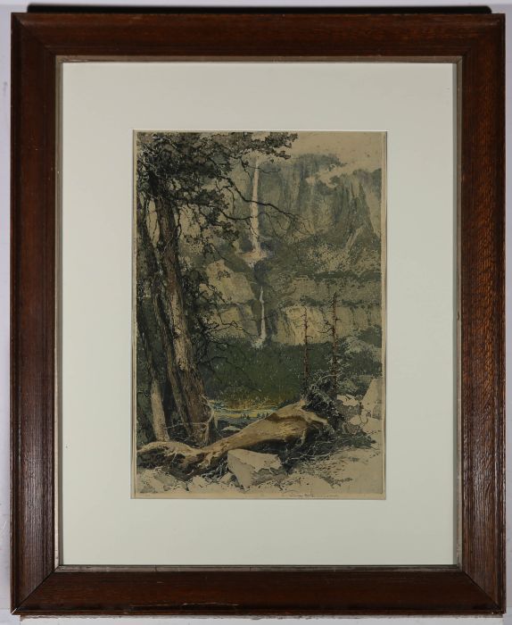 Luigi Kasimir (1881-1962) - Signed Mid 20th Century Etching, Yosemite Falls
