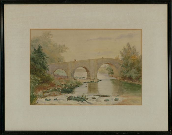 H.I.W. - Mid 20th Century Watercolour, Belleek Bridge, County Fermanagh, Ireland