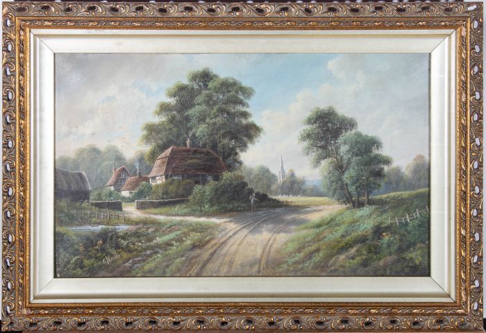 George Noone (1853-1928) - Late 19th Century Oil, Village Scene