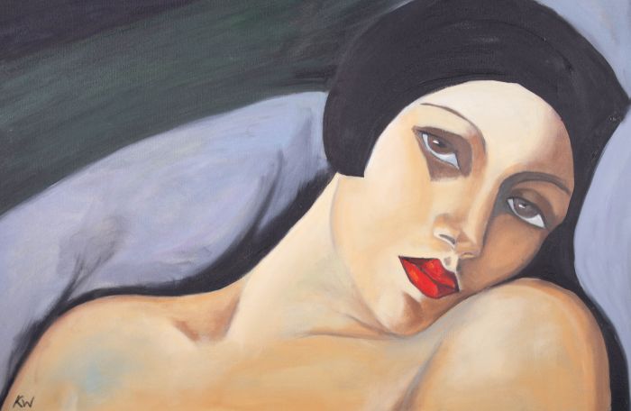 Kara Wilson after Tamara de Lempicka  - 20th Century Oil
