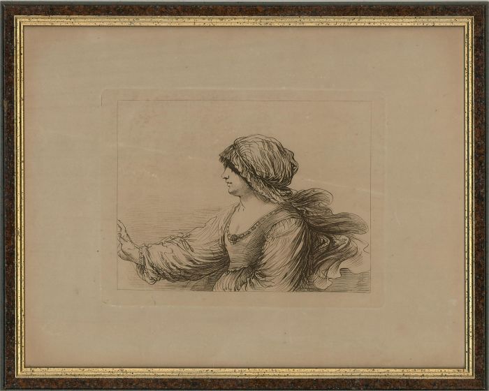 Bartolozzi after Guercino - 19th Century Etching, The Maiden Reaches Out