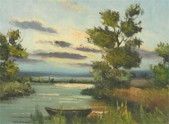 Noran  - 20th Century Oil, Dusk over the Fens